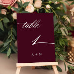 Numeração De Mesa Casamento Romântico da Caligrafia Número 1, Borgon<br><div class="desc">Mesa 1. Verifique todos os números disponíveis. | Número da mesa de casamento romântica e elegante para caligrafia espiritual com monogramas. Para uma personalização mais avançada deste design,  clique no BOTÃO FERRAMENTA DESIGN AZUL acima!</div>