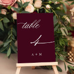 Numeração De Mesa Casamento Romântico da Caligrafia Número 4, Borgon<br><div class="desc">Mesa 4. Verifique todos os números disponíveis. | Número da mesa de casamento romântica e elegante,  caligrafia,  com iniciais. Para uma personalização mais avançada deste design,  clique no BOTÃO FERRAMENTA DESIGN AZUL acima!</div>