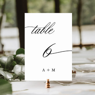 Numeração De Mesa Casamento Romântico da Caligrafia Número 6,