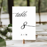 Numeração De Mesa Casamento Romântico da Caligrafia Número 8,<br><div class="desc">Mesa 8. Verifique todos os números disponíveis. | Número da mesa de casamento romântica e elegante para caligrafia espiritual com monogramas. Para uma personalização mais avançada deste design,  clique no BOTÃO FERRAMENTA DESIGN AZUL acima!</div>