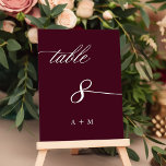 Numeração De Mesa Casamento Romântico da Caligrafia Número 8, Borgon<br><div class="desc">Mesa 8. Verifique todos os números disponíveis. | Número da mesa de casamento romântica e elegante para caligrafia espiritual com monogramas. Para uma personalização mais avançada deste design,  clique no BOTÃO FERRAMENTA DESIGN AZUL acima!</div>