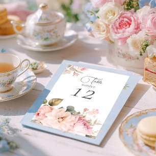 Numeração De Mesa Casamento romântico de rosas de aquarelas florais