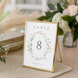 Numeração De Mesa Casamento Romântico Delicado Blush Floral Wreath