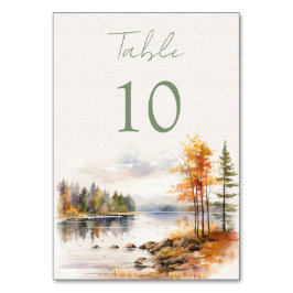 Numeração De Mesa Casamento romântico do lago de outono