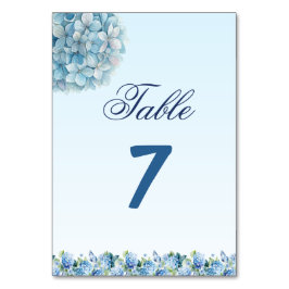 Numeração De Mesa Casamento Romântico em Aquarela com Hortênsias Azu