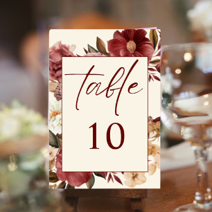 Numeração De Mesa Casamento Romântico Vermelho e cobre
