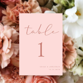 Numeração De Mesa Casamento Rosa