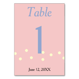 Numeração De Mesa Casamento rosa Blue Bolinhas