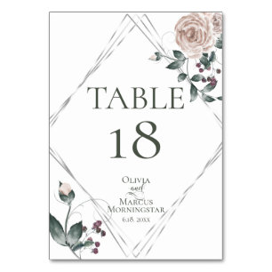 Numeração De Mesa CASAMENTO  Rosa de Silver Dusty Floral