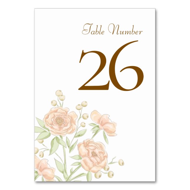 Numeração De Mesa Casamento Rosa Pêssego (Frente)