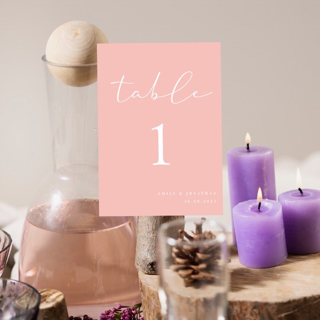 Numeração De Mesa Casamento rosa-rosa Elegante Primavera Pastel (Criador carregado)