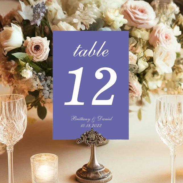 Numeração De Mesa Casamento Roxo Caligrafia Simples Violeta Moderna (Criador carregado)