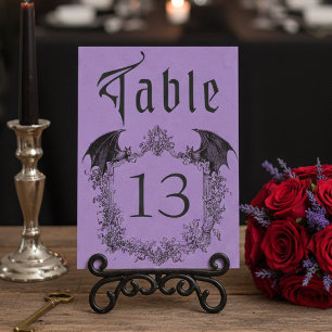 Numeração De Mesa Casamento Roxo Preto Gótico Vintage