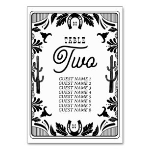 Numeração De Mesa Casamento Russo De Cowboy Do País Ocidental