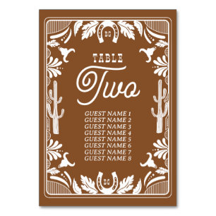 Numeração De Mesa Casamento Russo De Cowboy Do País Ocidental