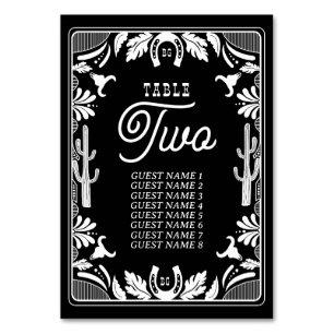 Numeração De Mesa Casamento Russo De Cowboy Do País Ocidental