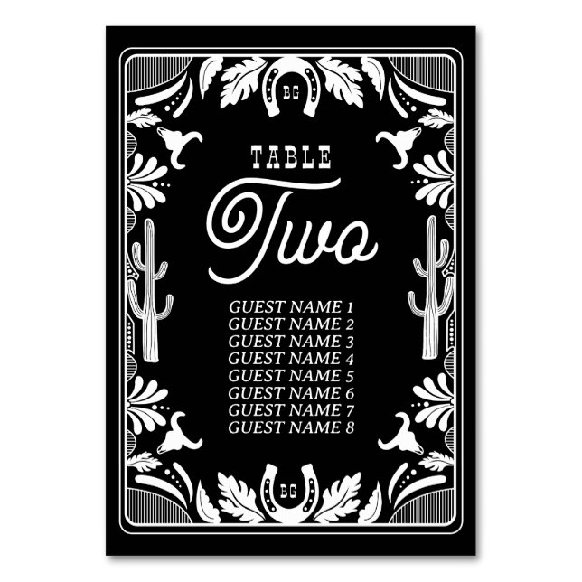 Numeração De Mesa Casamento Russo De Cowboy Do País Ocidental (Frente)