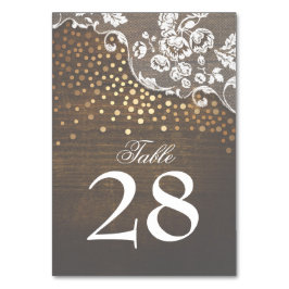 Numeração De Mesa Casamento Russo de Lace Wood Dourado