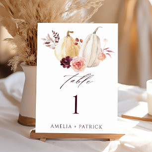 Numeração De Mesa Casamento Russo de outono de Abóbora