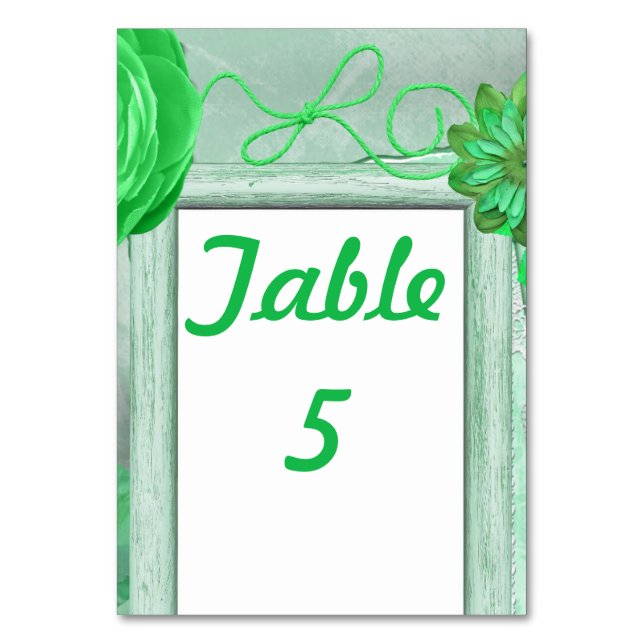 Numeração De Mesa Casamento Russo Verde (Frente)