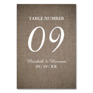Numeração De Mesa Casamento Rustic Burlap