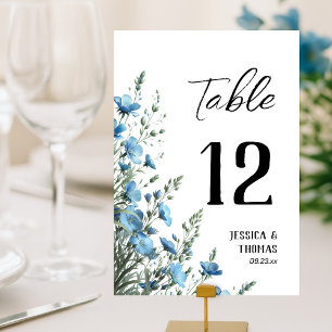 Numeração De Mesa Casamento Rustic Dusty Blue Boho Chic Wildflower