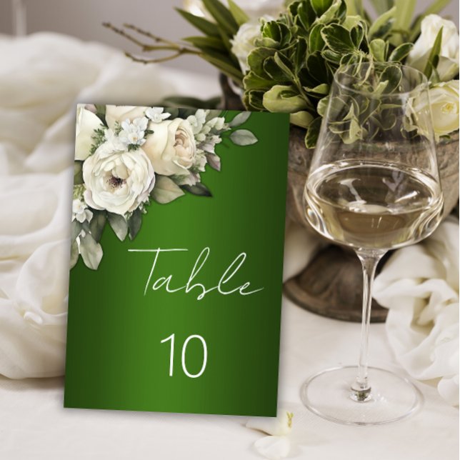 Numeração De Mesa Casamento Rustic Emerald Green - Buquê de Rosa Bra (Criador carregado)