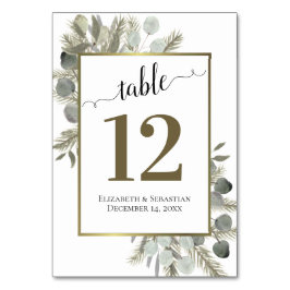 Numeração De Mesa Casamento Rustic Eucalyptus & Pine Elegant Boho