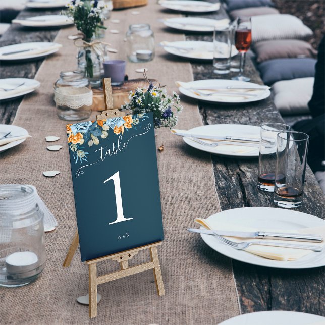 Numeração De Mesa Casamento Rustic Fall Terracotta Marinho Blue E Ru (Criador carregado)