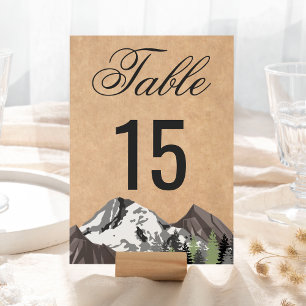 Numeração De Mesa Casamento Rustic Kraft Mountain