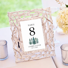Numeração De Mesa Casamento Rustic Pine Trees Forest Woodland