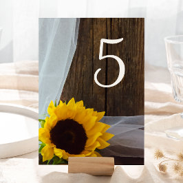 Numeração De Mesa Casamento Rustic Sunflower and Barn Wood Country