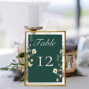 Numeração De Mesa Casamento Rustic Wildflower Frame Emerald Green