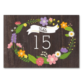 Numeração De Mesa Casamento Rustic Woodland Bohemian Floral Wreath