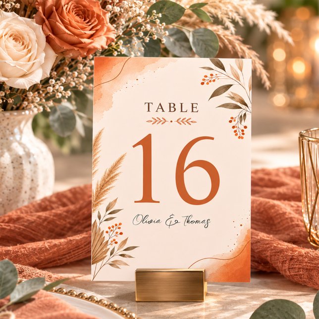 Numeração De Mesa Casamento Rústico Boho Moderno Terracota (Criador carregado)