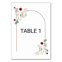 Numeração De Mesa Casamento Rústico Floral Vermelho Equestre