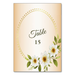 Numeração De Mesa Casamento Rústico Geométrico Dourado Floral Branco
