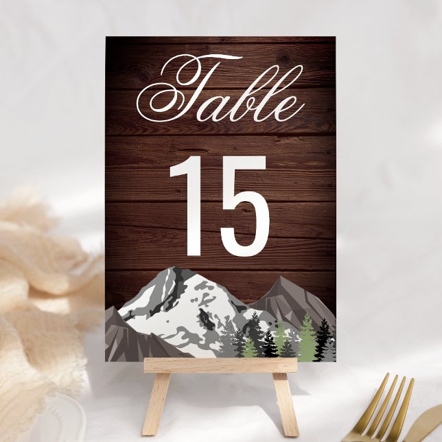 Numeração De Mesa Casamento Rústico na Floresta da Montanha (Criador carregado)