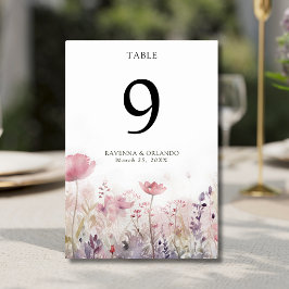 Numeração De Mesa Casamento Rústico Silenciado em Prado de Flor Silv