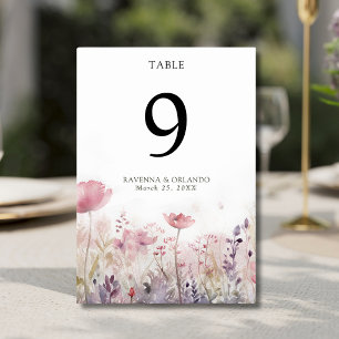 Numeração De Mesa Casamento Rústico Silenciado em Prado de Flor Silv