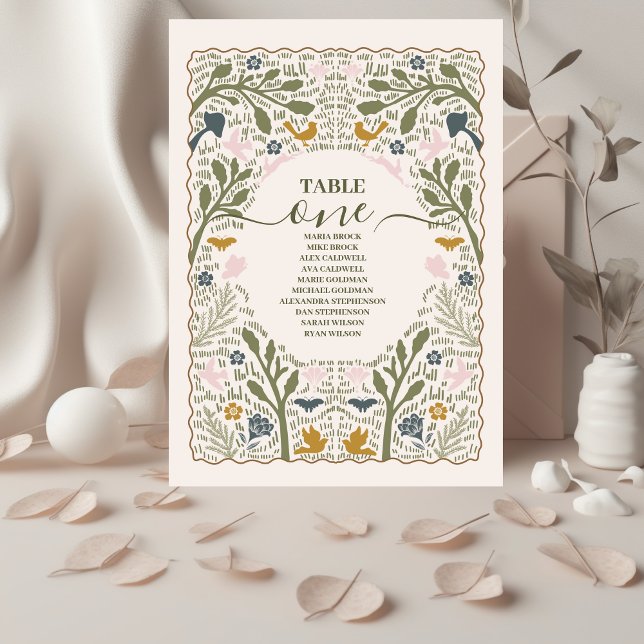 Numeração De Mesa Casamento Rústico Verde com Samambaia da Floresta (Criador carregado)
