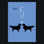 Numeração De Mesa Casamento Silhuetas do Golden Retriever<br><div class="desc">Número da Mesa Silhuetas do Golden Retriever. Cada cartão deve ser numerado e adicionado ao carrinho separadamente.</div>