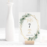 Numeração De Mesa Casamento Simples com Quadro Geométrico Dourado Gr<br><div class="desc">Este quadro geométrico de ouro verde, simples número da mesa de casamento, design, apresenta uma mistura fácil e estilos coordenadores de combinar em preto e branco com elementos verdes delicados, acrescentando um floreio gracioso em torno de uma simples tipografia sofisticada e um encantador roteiro de caligrafia mínimo. A aquarela eucalipto...</div>