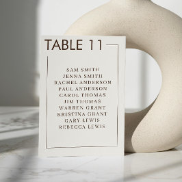 Numeração De Mesa Casamento Simples da Fronteira Castanha Beige
