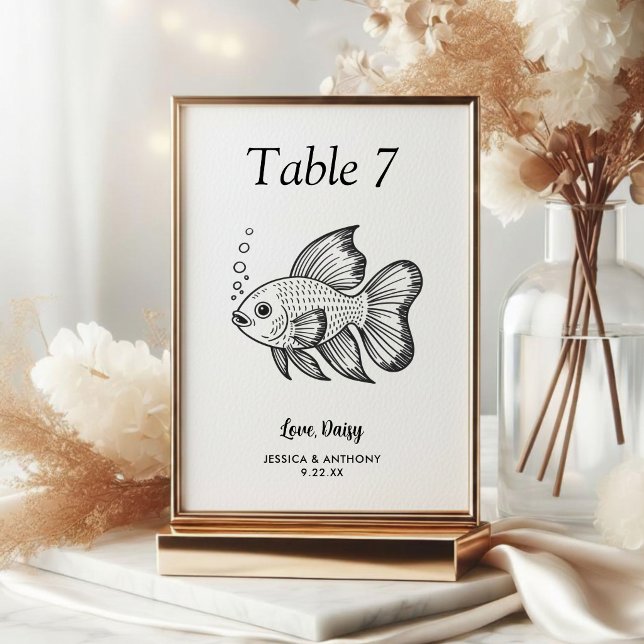 Numeração De Mesa Casamento Simples de Animais de Estimação em Preto (Criador carregado)