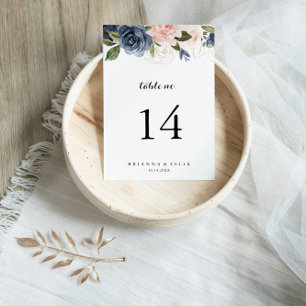 Numeração De Mesa Casamento Simples De Caligrafia Floral Elegante