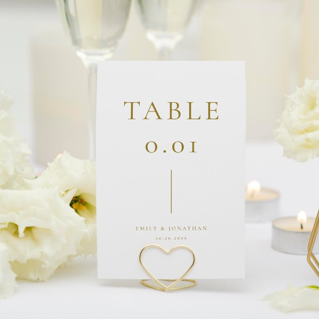 Numeração De Mesa Casamento simples de champanhe branco e Dourado (Criador carregado)