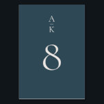 Numeração De Mesa Casamento Simples de Combinação de Mistura de Mono<br><div class="desc">O Simples Marinho Azul Monograma Misturado com Míx Match Wedding Table Number apresenta pares de tipos modernos em tons suaves e modernos de terra.</div>