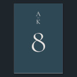 Numeração De Mesa Casamento Simples de Combinação de Mistura de Mono<br><div class="desc">O Simples Marinho Azul Monograma Misturado com Míx Match Wedding Table Number apresenta pares de tipos modernos em tons suaves e modernos de terra.</div>