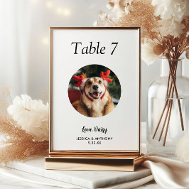 Numeração De Mesa Casamento Simples de Foto de Cachorro Negro e Bran